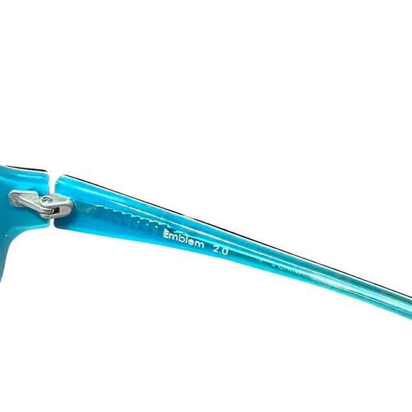 Oakley Womens Tortoise & Blue Emblem 2.0 Rectangular Sunglasses W/ Case - Picture 2 of 9